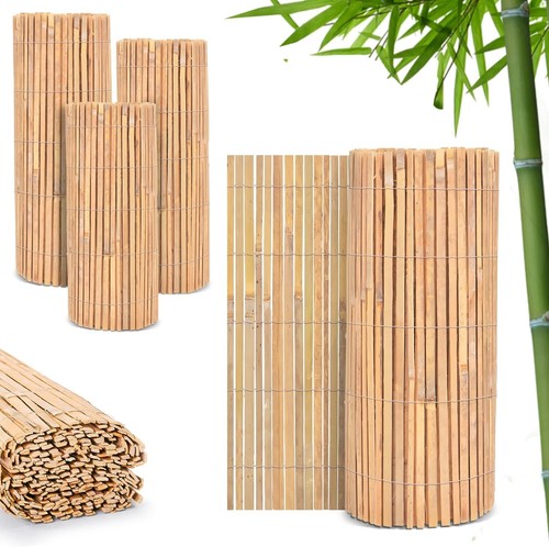Bamboo slat fence screen roll - bamboo,