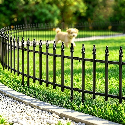 Metal garden fence - garden,