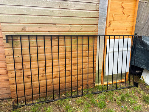Black metal fence panel 240cm - black,