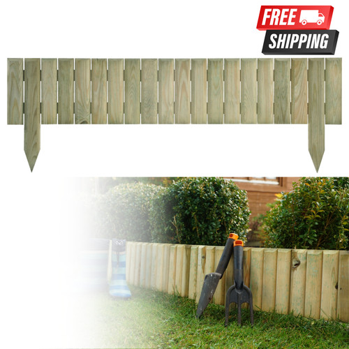 Wooden log picket fence panels - log,
