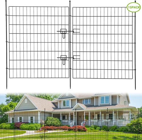 Panel metal garden fence - garden,
