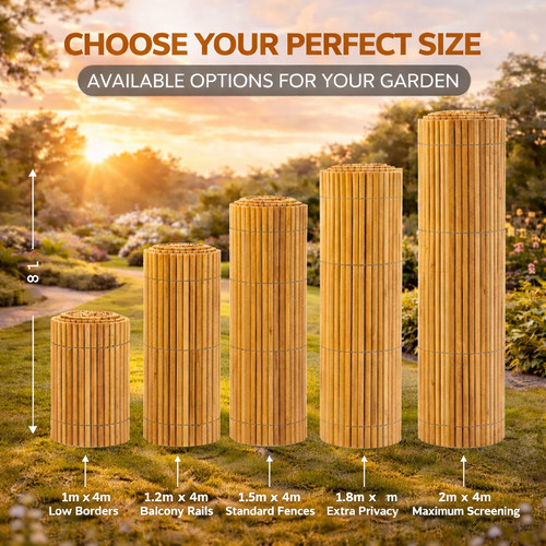 Bamboo slat fence - 4m,