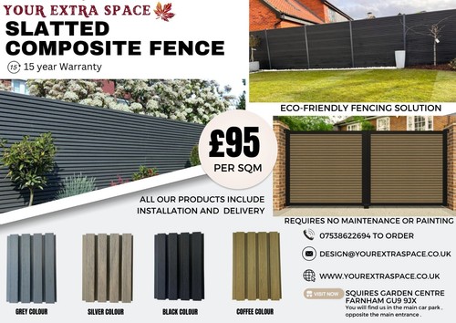 Slatted composite fence 95 - slatted,